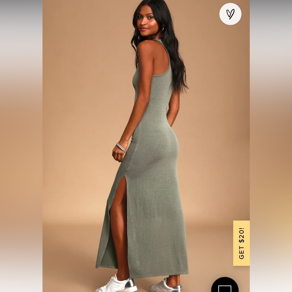 Lulu’s Relaxed but not Least Sage Sleeveless Maxi Dress - never worn
